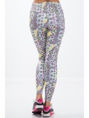 Bunte Sportleggings in geometrischen Formen / Zitrone H0010 - Online-Shop - Boutique